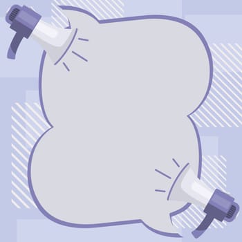Two Megaphone Drawing With Conversation Bubble Showing Conversation