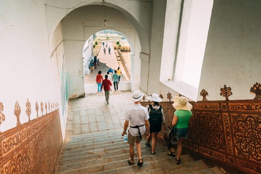 Old Goa, India. People Walking Near Archaeological Museum of Goa