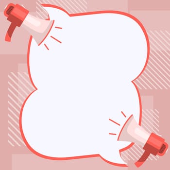 Two Megaphone Drawing With Conversation Bubble Showing Conversation
