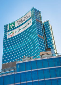 MILAN, ITALY - CIRCA SEPTEMBER 2020: located in Milan downtown, the Lombardia (Lombardy) Region is one of the most famous modern skyscraper in Italy