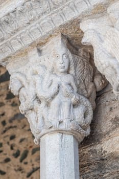 St Michael Abbey - Sacra di San Michele - Italy. Gargoyle monster sculpture, 11th Century
