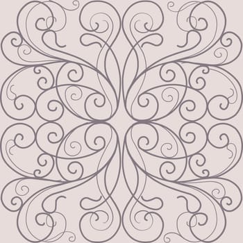 Baroque geometric ornament. Expensive seamless pattern for wallpaper on the wall and textiles. Thin elegant lines.dusted pink background