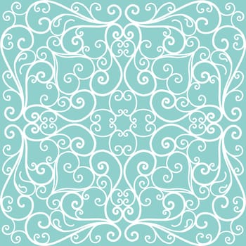 Soft blue and cream bohemian pattern. SOFT MODERN MONOGRAM PRINT