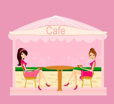cute pretty girls in coffee break