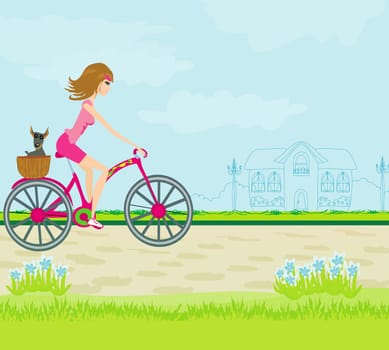 Happy Driving Bike with Cute Girl