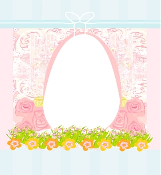 Easter Egg On floral Background