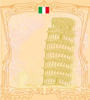 vector pisa tower vintage background