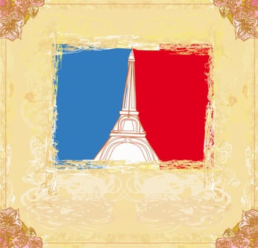 Eiffel tower artistic background. Vector illustration.