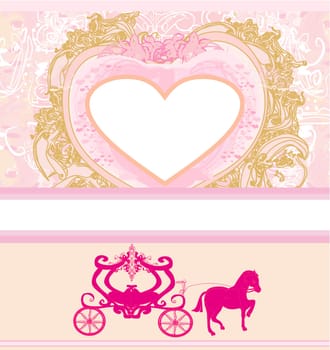 vintage floral carriage invitation