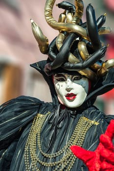 VENICE, ITALY - Febrary 20 2020: The masks of the Venice carnival 2020