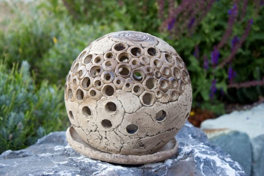 Garden ball, garden ceramics, garden decoration, light ball, handwork
