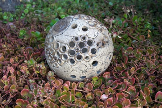 Garden ball, garden ceramics, garden decoration, light ball, handwork