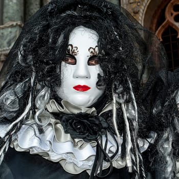 Venice, Italy - February 7 2018 - The Masks of carnival 2018. The Carnival of Venice (Italian: Carnevale di Venezia) is an annual festival held in Venice, Italy. The Carnival ends with the Christian celebration of Lent, forty days before Easter, on Shrove Tuesday (Martedì Grasso or Mardi Gras), the day before Ash Wednesday. The festival is world-famous for its elaborate masks.