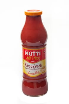 WETZLAR, GERMANY 2022-07-18: Bottle of MUTTI tomato passata.
