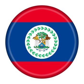 A Belize flag button 3d illustration with clipping path
