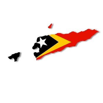 East Timor map on white background 3d illustration with clipping path