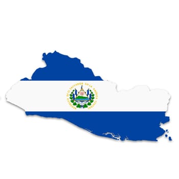 An El Salvador map on white background with clipping path to remove shadow 3d illustration