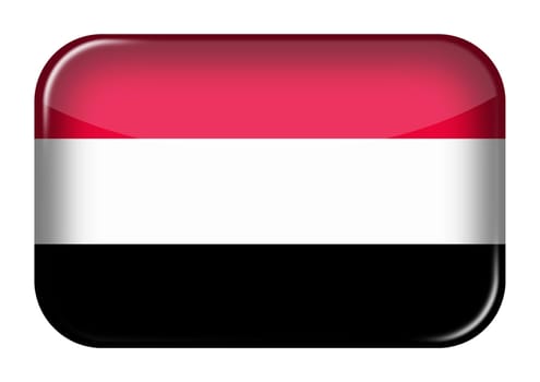 A Yemen web icon rectangle button with clipping path 3d illustration