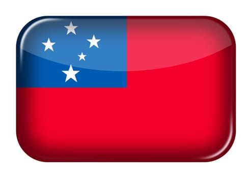A Western Samoa web icon rectangle button with clipping path 3d illustration