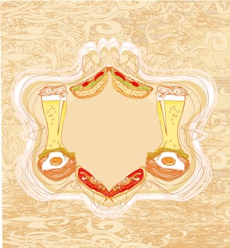 Fastfood set - vintage background