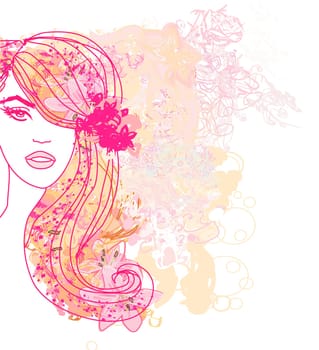 Creative fashion portrait, vector