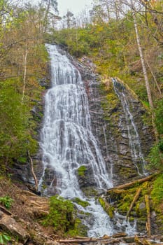 Dramatic Mingo Falls in the Smoky Mountains in North Carolina