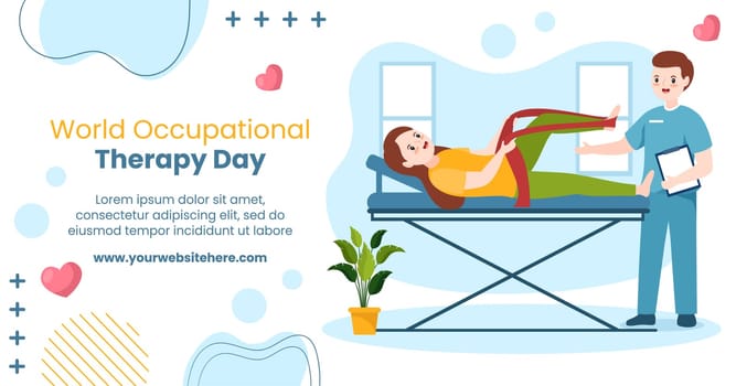 World Occupational Therapy Day Post Template Hand Drawn Cartoon Flat Illustration
