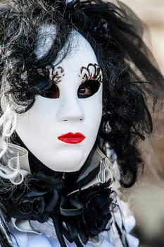 VENICE, ITALY - Febrary 5 2018: The masks of the Venice carnival 2018.