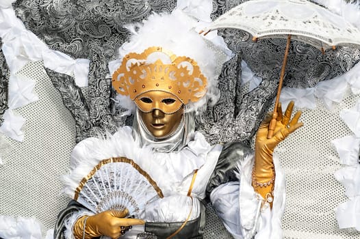 VENICE, ITALY - Febrary 5 2018: The masks of the Venice carnival 2018.