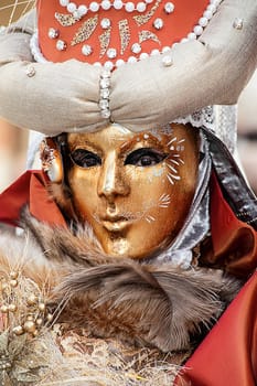 VENICE, ITALY - Febrary 5 2018: The masks of the Venice carnival 2018.