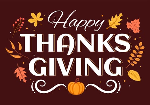 Happy Thanksgiving Celebration Template Hand Drawn Cartoon Flat Illustration with Turkey, Leaves, Chicken or Pumpkin Design
