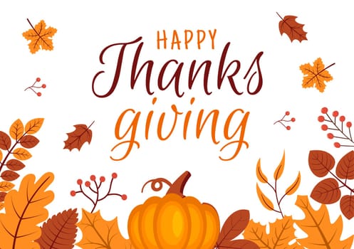 Happy Thanksgiving Celebration Template Hand Drawn Cartoon Flat Illustration with Turkey, Leaves, Chicken or Pumpkin Design