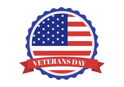 Veterans Day on November 11 Template Hand Drawn Cartoon Flat Illustration with USA Flag and Army to Honoring All Who Served