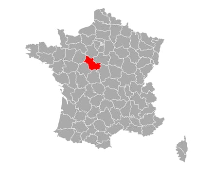 Map of Loir-et-Cher in France