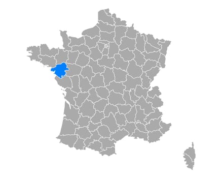 Map of Loire-Atlantique in France