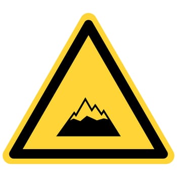 Mountains and danger sign