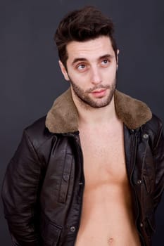 an young casual man close up portrait