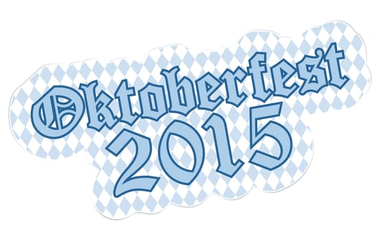 patch with checkered pattern and text Oktoberfest 2015