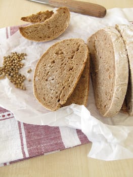 Home-baked farmer's bread with coriander