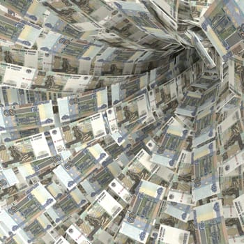 Money swirl of 50 ruble notes