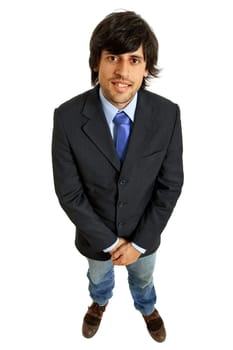 young business man full body isolated on white background