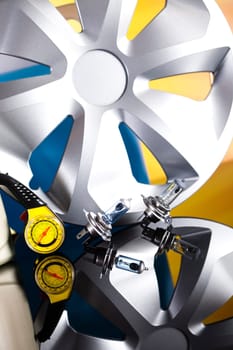 Car Accessories on vivid moto concept