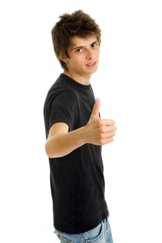 casual young man portrait, isolated on white