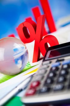 Concept of discount, Percent sign
