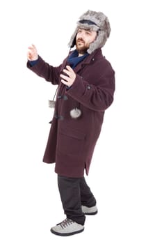 young casual silly man full body, isolated