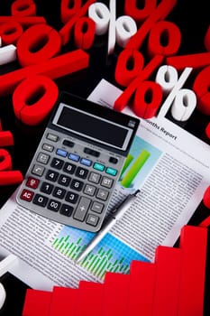 Finance concept, Percent, natural colorful tone