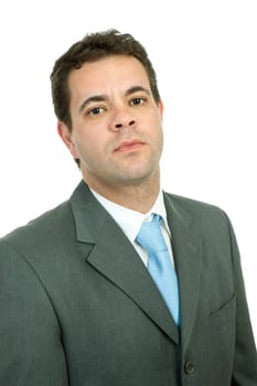 young business man portrait in white background