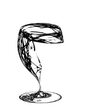Icons glass Wine glasses,  brandy, whiskey and martinis silhouette on a white background