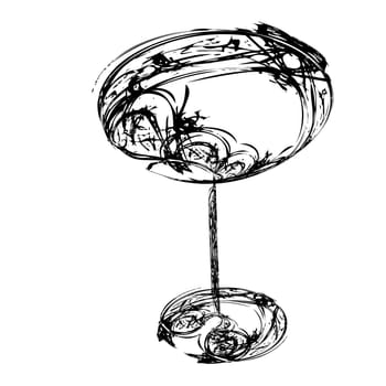 Icons glass Wine glasses,  brandy, whiskey and martinis silhouette on a white background