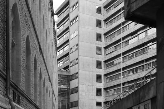 Concrete building in a backyard in Braunschweig
